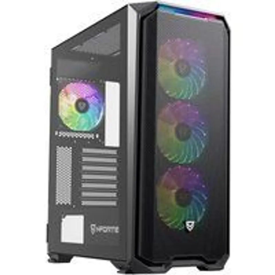 Nfortec Krater X ARGB Torre ATX Cristal Templado 4 Ventiladores Soporte E-ATX Negra