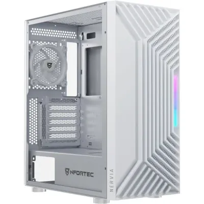 Nfortec Nervia ARGB ATX Tower White Mesh Front Glass