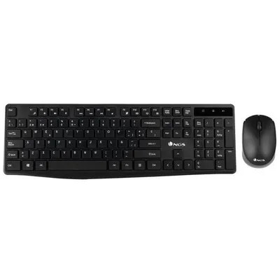 NGS Allure Teclado QWERTY Español + Ratón Inalámbrico Negro