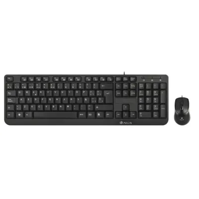 NGS Cocoa Kit Teclado Multimedia Qwerty Español Ratón 1000 DPI USB Negro