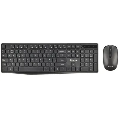 NGS Hype Kit Teclado QWERTY ES + Ratón Inalámbrico Negro