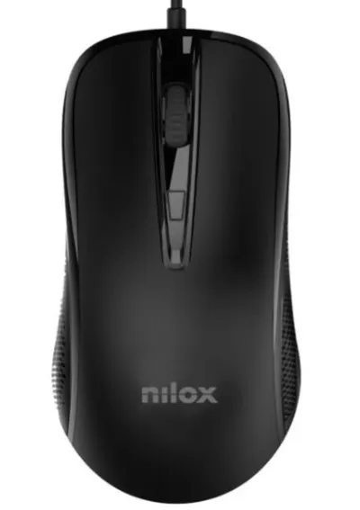 Nilox MOUSB1014 Ratón Óptico USB-A Oficina 2400 DPI