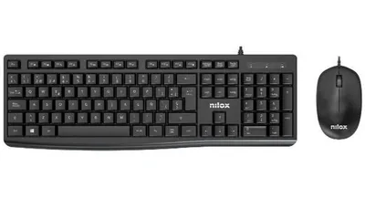 Nilox NXKME0012 Teclado y Ratón USB QWERTY Español Negro