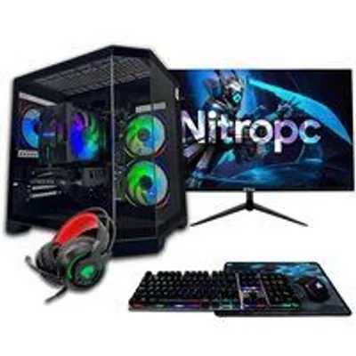 Nitropc Pack Gold Intel i5-12400F/16GB/1TB M2/RTX3050/Monitor 24"/Windows 11/WiFi USB