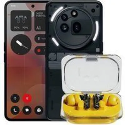 Nothing Pack Phone (3a) Pro Smartphone 12/256GB Negro + Auriculares Bluetooth Ear (a) Amarillos