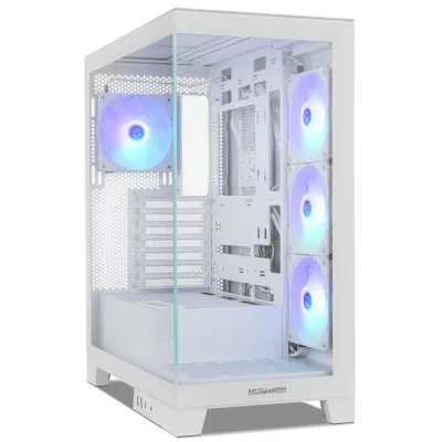 NOX Hummer GLOCK Semitorre ATX ARGB Cristal Templado USB-C Blanca