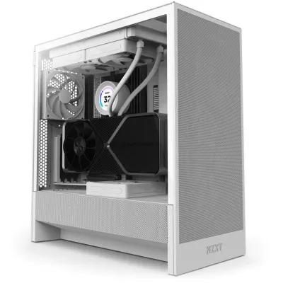 NZXT H5 Flow 2024 Midi E-ATX Cristal Templado USB-C Blanca