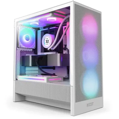 NZXT H5 Flow RGB 2024 Blanca E-ATX Cristal Templado USB-C
