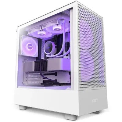 NZXT H5 Flow RGB Midi Tower Cristal Templado USB-C Blanca
