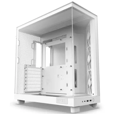 NZXT H6 Flow Gabinete Torre Media Cristal Templado USB-C Blanca