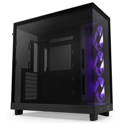 NZXT H6 Flow RGB Gabinete Torre Media Cristal Templado USB-C Negra