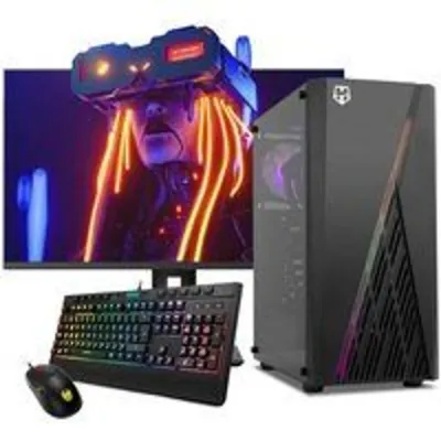 PC Gaming Neo-PC AMD Ryzen 5 7600X 16GB 480GB SSD RTX 5060 ARGB Wi-Fi + Monitor Gaming 27" FHD