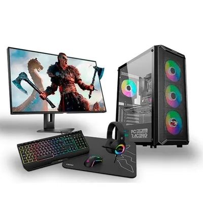 PC Racing AMD Ryzen 5 5600G 16GB 480GB SSD RTX 3050 Pantalla 24" FullHD +Teclado Ratón