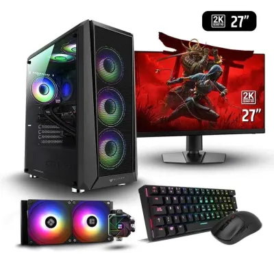 PC Racing D5 Equinox Gaming Intel Core I7-12700F 32GB 2TB SSD RTX 5070 Monitor 27" QHD Combo
