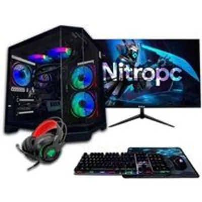 PC Sobremesa NitroPC Pack Gold Plus i5-14400F 16GB 1TB NVMe RX 6600 Monitor 24" WiFi RGB