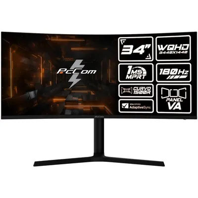 PcCom Elysium Pro Monitor gaming 34" VA WQHD 180Hz Adaptive Sync