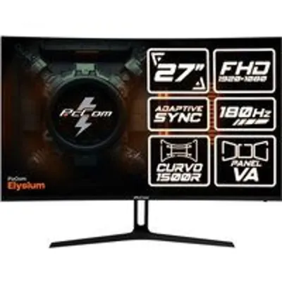 PcCom Monitor Gaming 27" VA FHD 180Hz Adaptive Sync Curva
