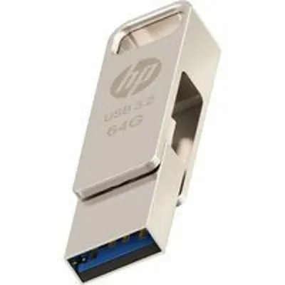 Pendrive PNY HPFD206C-64 64GB USB Type-A USB Type-C 100MBs Plata