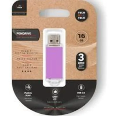Pendrive Tech One Tech Basic 16GB USB 2.0 púrpura claro compacto y ligero