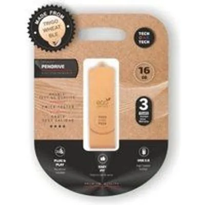 Pendrive Tech One Tech Ecotech 16GB USB 2.0 Biodegradable paja de trigo