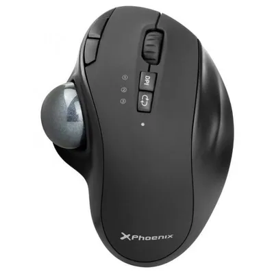 Phoenix Ergo T1 Ratón Trackball Inalámbrico 2400DPI Negro