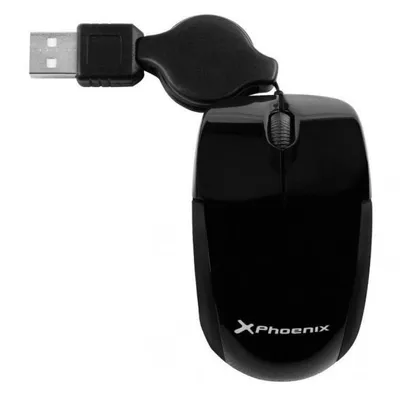 Phoenix Mini Ratón Óptico USB Retráctil 800DPI