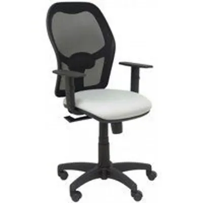 Piqueras y Crespo Alocén Silla Malla Negra Asiento Bali Gris Brazos Regulables