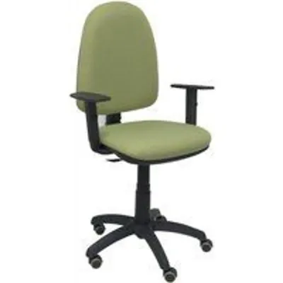 Piqueras y Crespo Ayna Bali Silla Oficina Brazos Regulables Ruedas de Parqué Verde Mostaza