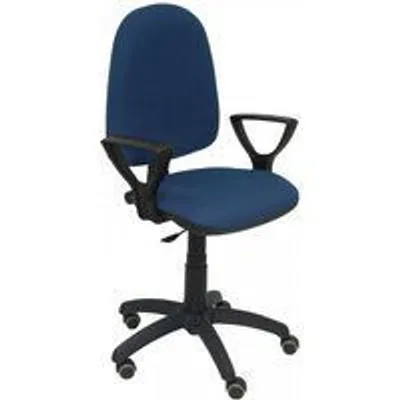 Piqueras y Crespo Ayna Silla Bali Brazos Fijos Ruedas de Parqué Azul Marino