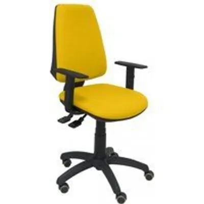 Piqueras y Crespo Elche S Bali Silla de Oficina Brazos Regulables Ruedas Parquet Amarilla