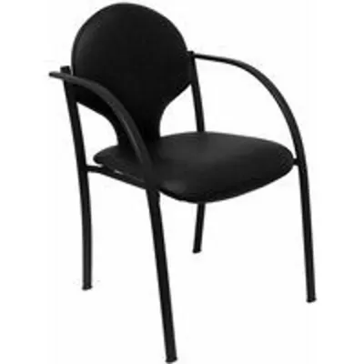 Piqueras y Crespo Hellin Pack de 2 Sillas Chasis Negro Piel Negro