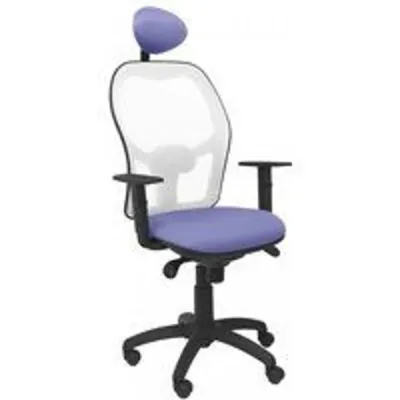 Piqueras y Crespo Jorquera Silla Malla Blanca Asiento Bali con Cabecero Fijo Azul Claro