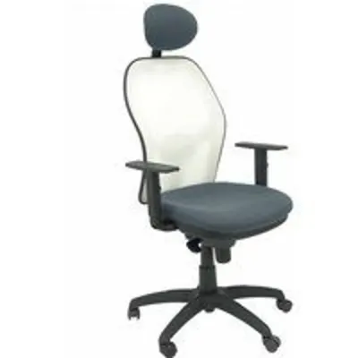 Piqueras y Crespo Jorquera Silla Malla Blanca Asiento Bali Gris Oscuro con Cabecero Fijo