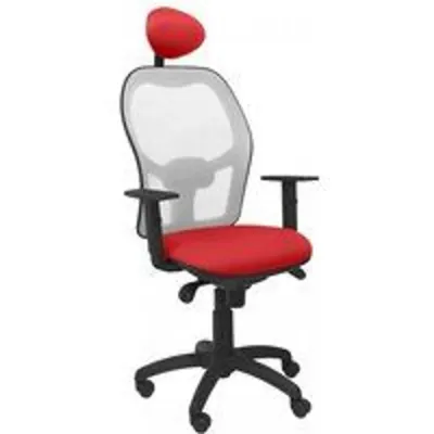 Piqueras y Crespo Jorquera Silla Malla Gris Asiento Bali con Cabecero Fijo Rojo