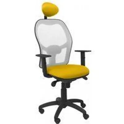 Piqueras y Crespo Jorquera Silla Malla Gris Asiento Bali con Cabecero Fijo Amarillo