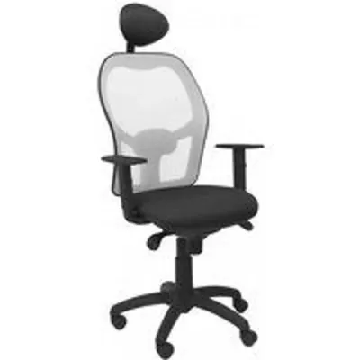 Piqueras y Crespo Jorquera Silla Malla Gris Asiento Bali Negro Con Cabecero Fijo