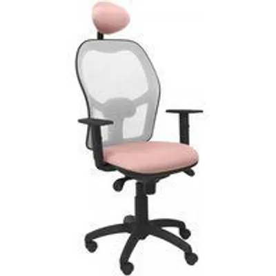 Piqueras y Crespo Jorquera Silla Malla Gris Asiento Bali Rosa Pálido con Cabecero Fijo