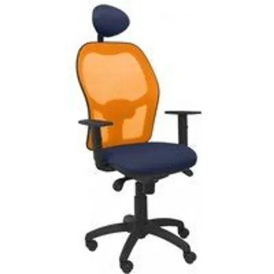 Piqueras y Crespo Jorquera Silla Malla Naranja Asiento Bali con Cabecero Fijo Azul Marino