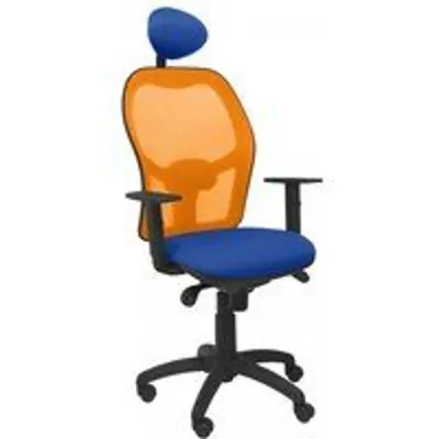 Piqueras y Crespo Jorquera Silla Malla Naranja Asiento Bali Azul con Cabecero Fijo