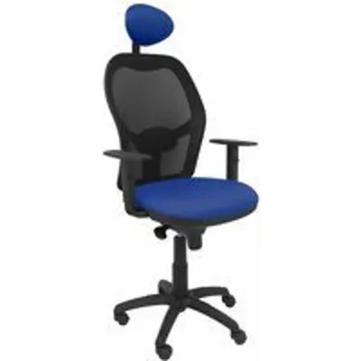 Piqueras y Crespo Jorquera Silla Malla Negra Asiento Bali Azul con Cabecero Fijo
