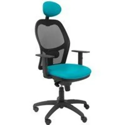 Piqueras y Crespo Jorquera Silla Malla Negra Asiento Similpiel con Cabecero Fijo Verde