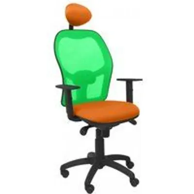Piqueras y Crespo Jorquera Silla Malla Verde Asiento Bali con Cabecero Fijo Naranja
