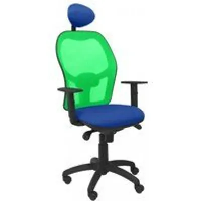 Piqueras y Crespo Jorquera Silla Malla Verde Asiento Bali con Cabecero Fijo Azul