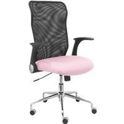 Piqueras y Crespo Minaya Silla Respaldo Malla Negro Asiento Bali Rosa Pálido