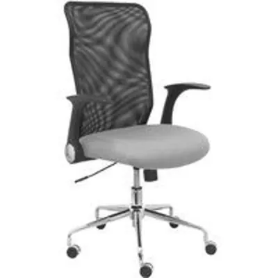Piqueras y Crespo Minaya Silla Respaldo Malla Negro Asiento Bali Gris Claro