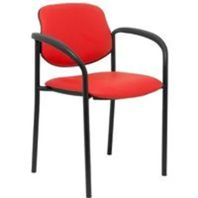 Piqueras y Crespo Villalgordo Silla Fija Similpiel Rojo Chasis con Brazos Negro