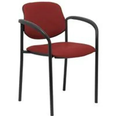 Piqueras y Crespo Villalgordo Silla Fija Similpiel Granate Chasis con Brazos Negro