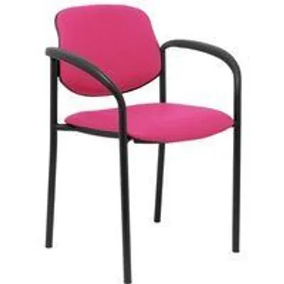 Piqueras y Crespo Villalgordo Silla Fija Similpiel Rosa Chasis con Brazos Negro