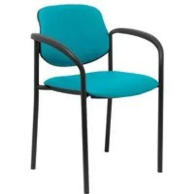 Piqueras y Crespo Villalgordo Silla Fija Similpiel Verde Chasis con Brazos Negro