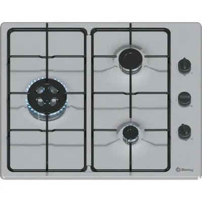 Placa de gas Balay 3ETX463BB 3 zonas encimera acero inoxidable 60 cm autoencendido